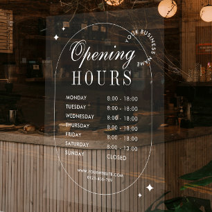 Minimalist Trendy Business Opening Times White