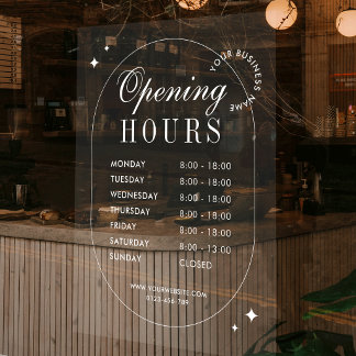 Minimalist Trendy Business Opening Times White