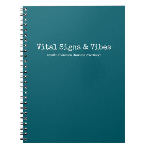 Minimalist Trendy Carribean Blue Nursing Student  Notebook