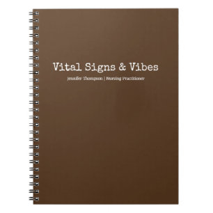 Minimalist Trendy Chocolate Brown Nursing Student  Notebook