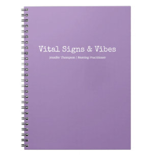 Minimalist Trendy Lavander Purple Nursing Student  Notebook