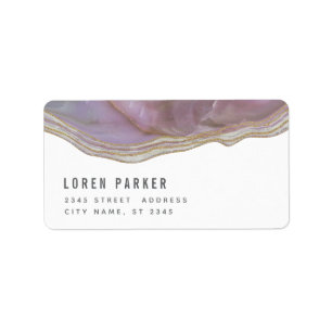 Minimalist trendy lavender marble agate label