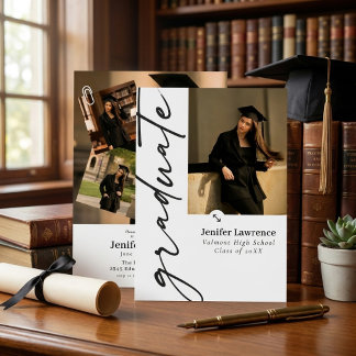  Minimalist trendy layout photo graduate  Invitation
