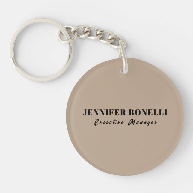 Minimalist trendy personalised customised name key ring (Front)