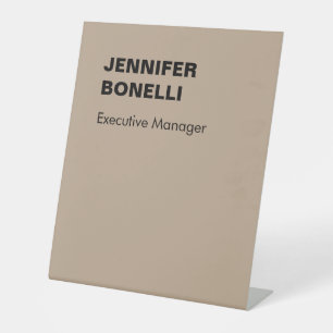 Minimalist trendy personalised customised name pedestal sign