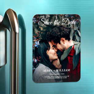 Minimalist Trendy Photo Save The Date Wedding Gift Magnet