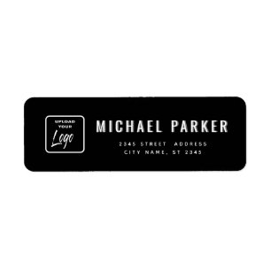 Minimalist trendy simple plain custom logo return address label