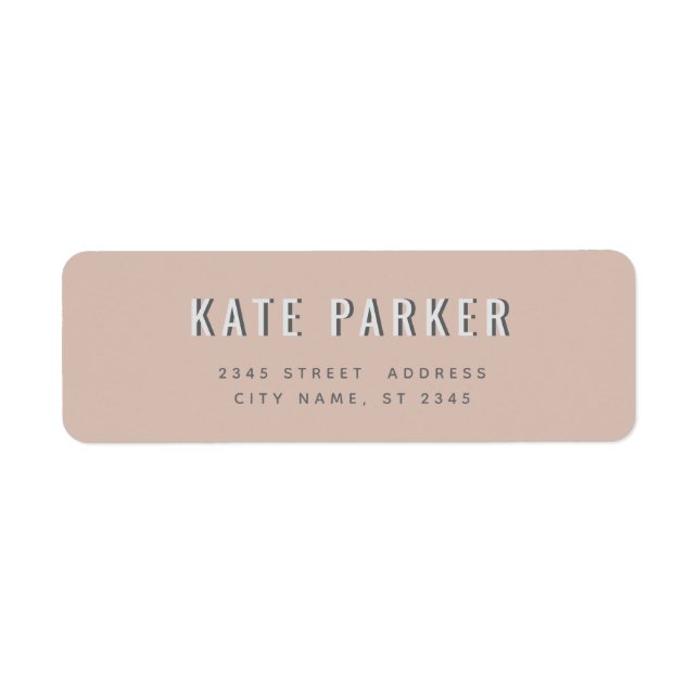 Minimalist trendy simple plain return address label (Front)
