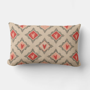 Minimalist Tribal Heart Dusty Rose design Lumbar Cushion