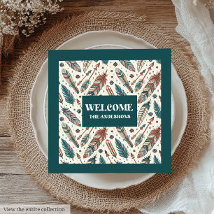 Minimalist Tribal Napkins Personalized Ethnic Art
