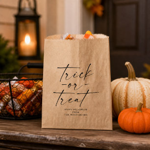 Minimalist Trick or Treat Kraft Halloween Favour Bag