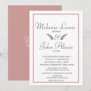 Minimalist Tropical Leaf Greenery Simple Wedding Invitation