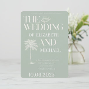 Minimalist Tropical Mint Green Invitation