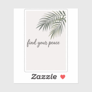 Minimalist Tropical Palm Leaf Find Your Peace Mind