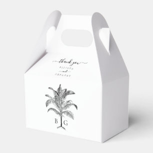 Minimalist Tropical Palm Tree Monogram Wedding Favour Box