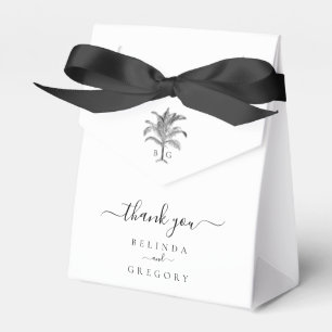 Minimalist Tropical Palm Tree Monogram Wedding Favour Box