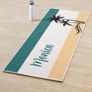 Minimalist Tropical Palm Trees Beach Yoga Mat