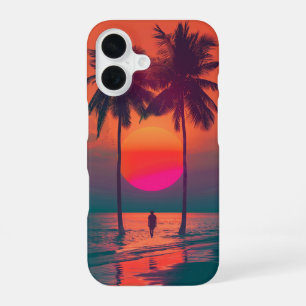 Minimalist Tropical Sunset iPhone 16 Case