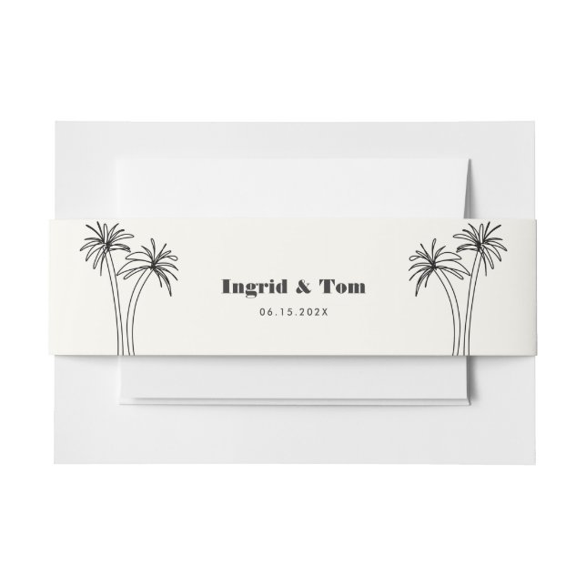 Minimalist Tropics Invitation Belly Band (Front Example)