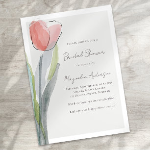 Minimalist Tulip Bridal Shower Invitation