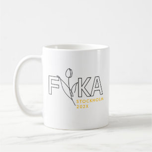 Minimalist Tulip Fika Coffee Mug