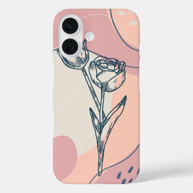 Minimalist Tulip Floral Case-Mate iPhone Case (Back)