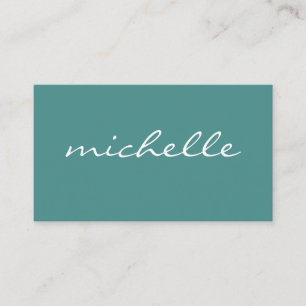 Minimalist Turqoise with Cursive Text Business Card