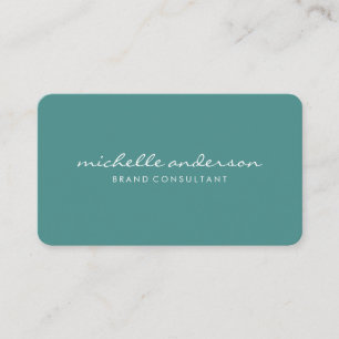 Minimalist Turqoise with Cursive Text Business Card