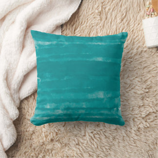 Minimalist Turquoise Watercolor Texture Cushion