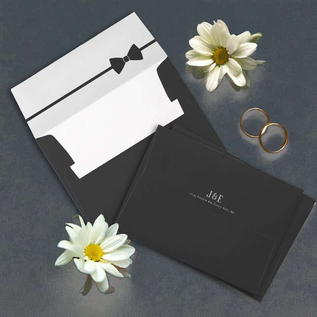 Minimalist Tuxedo Bow Tie Black on Black ID1090 Envelope (Creator Uploaded)