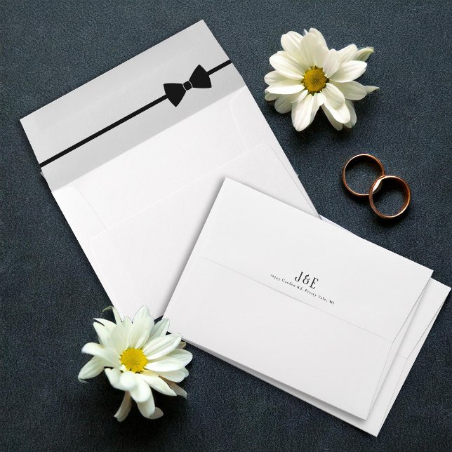Minimalist Tuxedo Bow Tie Black on White ID1090 Envelope (Creator Uploaded)