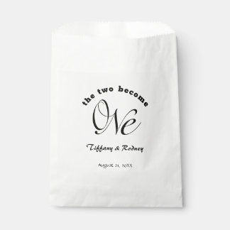 Minimalist Two Become One Bride & Groom Wedding Favour Bag