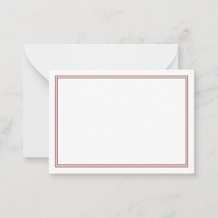 Minimalist Two Border Maroon Card