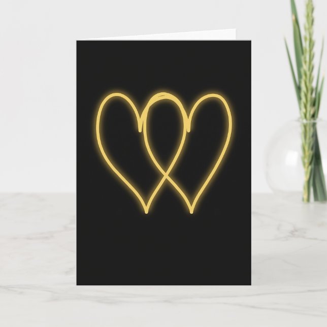 Minimalist Two Hearts Card (Front)