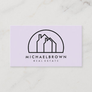 Minimalist Two Houses in a Half Circle Business Card