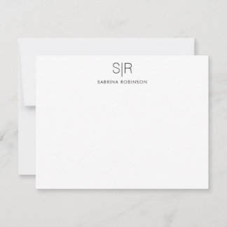 Minimalist Two Initial Note Card