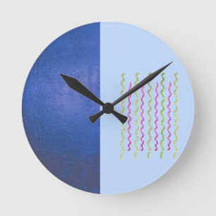 Minimalist Two Tone Blue Clock
