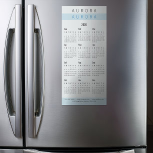 Minimalist Two-Tone Blue Magnetic Calendar