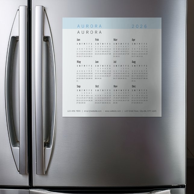 Minimalist Two-Tone Blue Magnetic Calendar (Creator Uploaded)
