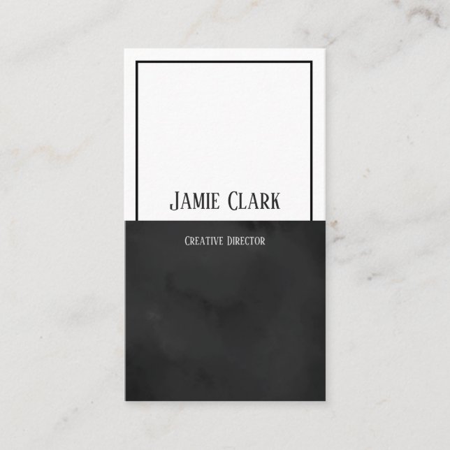 Minimalist two tone vertical business card (Front)