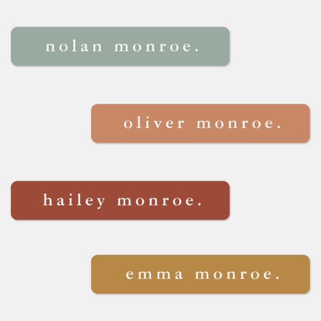 Minimalist Type Boho Kids Waterproof Name (Group)