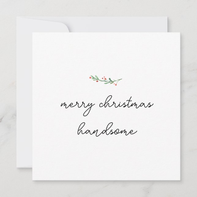 Minimalist Typewriter | Merry Christmas with Photo Holiday Card (Front)
