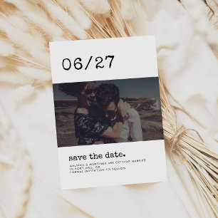 Minimalist typewriter Save the date photo