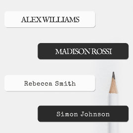 Minimalist Typewriter   Waterproof Name Labels