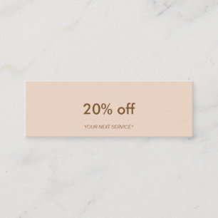 Minimalist Typo Pastel Peach Mini Discount Card
