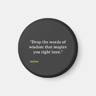 Minimalist Typographic Custom Quote Magnet