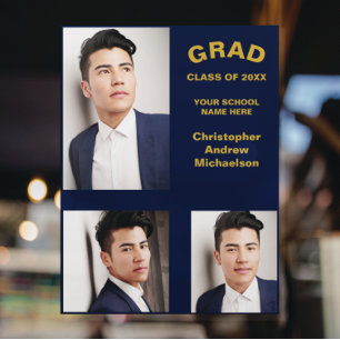 Minimalist Typography 3 Photo Graduation