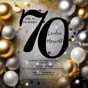 Minimalist Typography 70 70th Birthday Party Acrylic Invitations