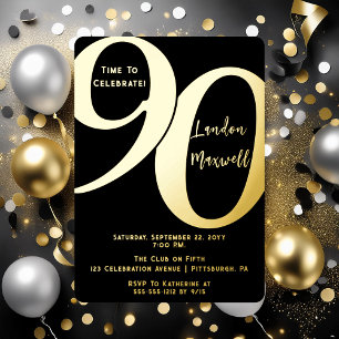 Minimalist Typography 90 90th Birthday Party