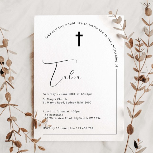 Minimalist Typography arch arch baptism Invitation (Creator Uploaded)
